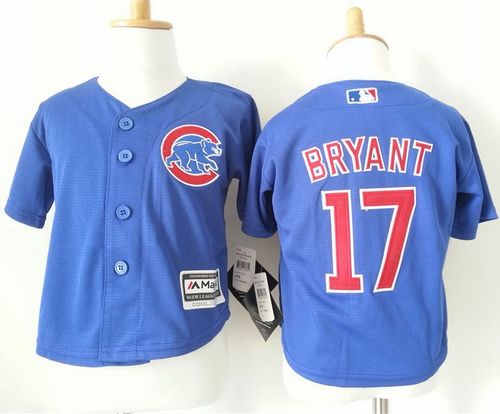 Toddler Cubs #17 Kris Bryant Blue Cool Base Stitched MLB Jersey
