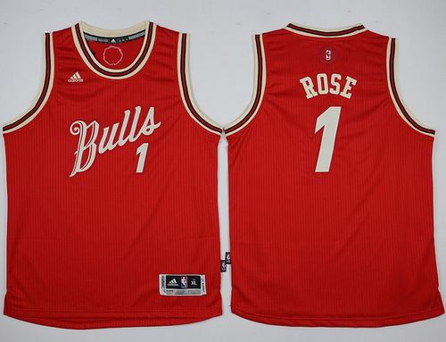 Bulls #1 Derrick Rose Red 2015-2016 Christmas Day Stitched Youth NBA Jersey