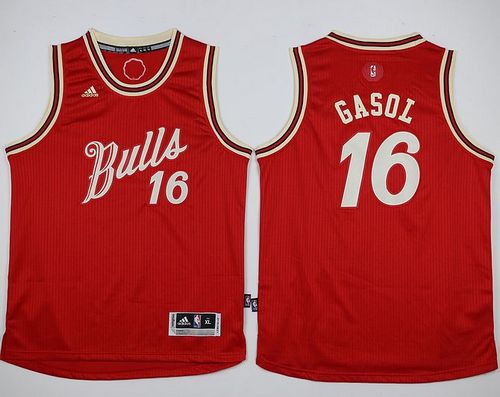 Bulls #16 Paul Gasol Red 2015-2016 Christmas Day Stitched Youth NBA Jersey