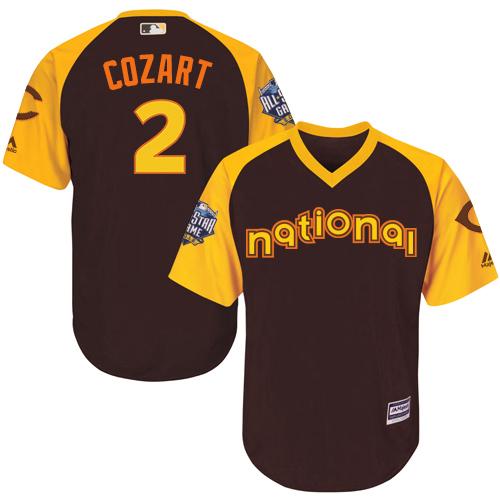Reds #2 Zack Cozart Brown 2016 All-Star National League Stitched Youth MLB Jersey