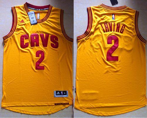Cavaliers #2 Kyrie Irving Gold Revolution 30 Stitched Youth NBA Jersey