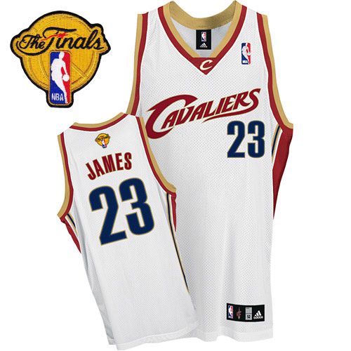 Cavaliers #23 LeBron James White The Finals Patch Stitched Youth NBA Jersey