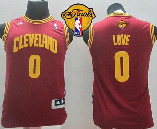 Revolution 30 Cavaliers #0 Kevin Love Red The Finals Patch Stitched Youth NBA Jersey