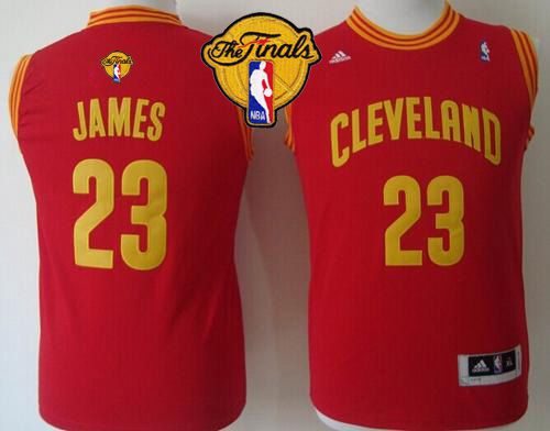 Revolution 30 Cavaliers #23 LeBron James Red The Finals Patch Stitched Youth NBA Jersey