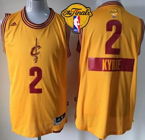 Cavaliers #2 Kyrie Irving Gold 2014-15 Christmas Day The Finals Patch Stitched Youth NBA Jersey
