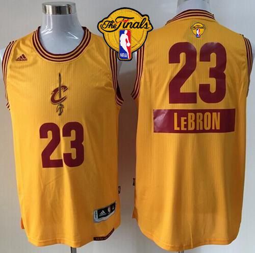 Cavaliers #23 LeBron James Gold 2014-15 Christmas Day The Finals Patch Stitched Youth NBA Jersey