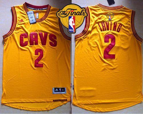 Revolution 30 Cavaliers #2 Kyrie Irving Gold The Finals Patch Stitched Youth NBA Jersey