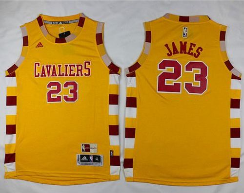 Cavaliers #23 LeBron James Gold Hardwood Classics Performance Stitched Youth NBA Jersey