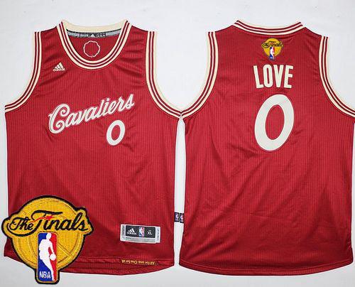 Cavaliers #0 Kevin Love Red 2015-2016 Christmas Day The Finals Patch Stitched Youth NBA Jersey
