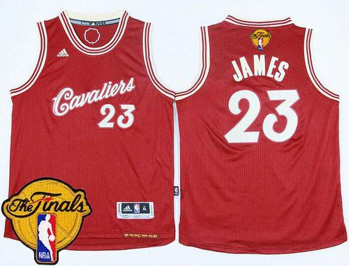 Cavaliers #23 LeBron James Red 2015-2016 Christmas Day The Finals Patch Stitched Youth NBA Jersey