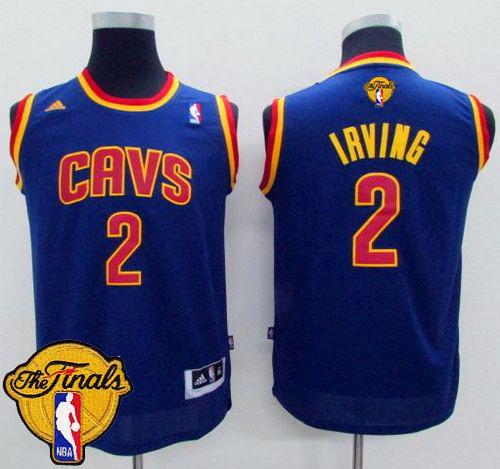 Cavaliers #2 Kyrie Irving Navy Blue The Finals Patch Stitched Youth NBA Jersey