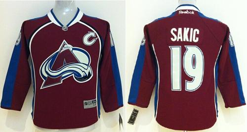 Avalanche #19 Joe Sakic Red Stitched Youth NHL Jersey