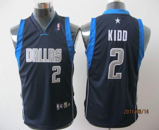 Mavericks #2 Jason Kidd Dark Blue Stitched Youth NBA Jersey