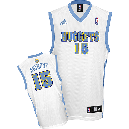 Nuggets #15 Carmelo Anthony Stitched White Youth NBA Jersey
