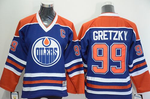 Oilers #99 Wayne Gretzky Stitched Light Blue Youth NHL Jersey