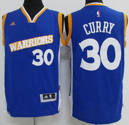 Warriors #30 Stephen Curry Blue New Stitched Youth NBA Jersey