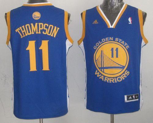 Warriors #11 Klay Thompson Blue Revolution 30 Stitched Youth NBA Jersey