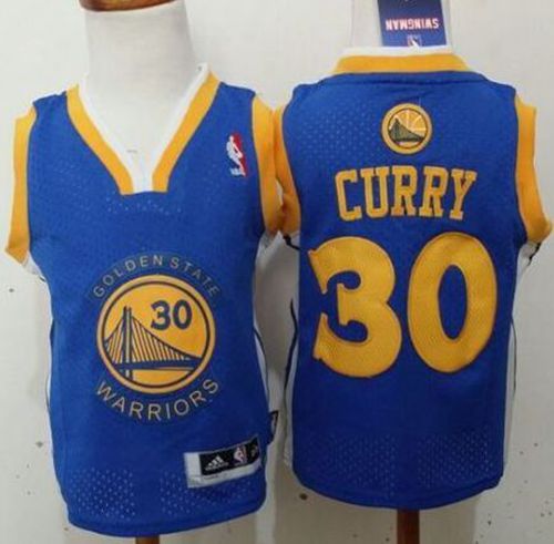 Toddler Warriors #30 Stephen Curry Blue Stitched NBA Jersey