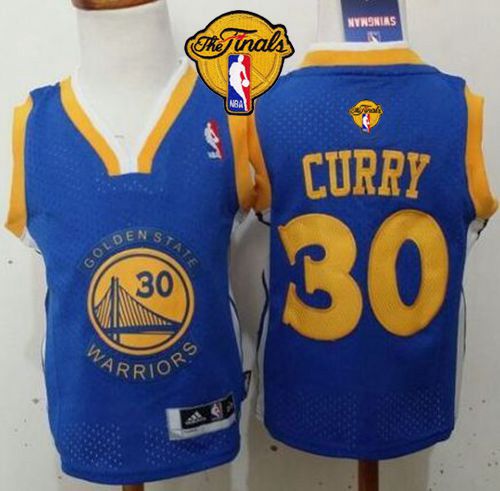 Toddler Warriors #30 Stephen Curry Blue The Finals Patch Stitched NBA Jersey