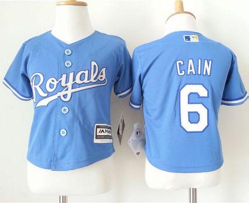 Toddler Royals #6 Lorenzo Cain Light Blue Alternate 1 Cool Base Stitched MLB Jersey