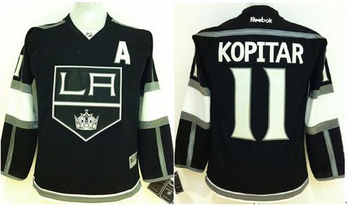 Kings #11 Anze Kopitar Black Home Stitched Youth NHL Jersey