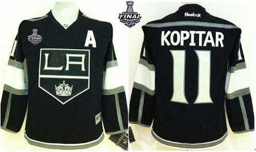 Kings #11 Anze Kopitar Black Home 2014 Stanley Cup Finals Stitched Youth NHL Jersey