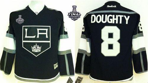 Kings #8 Drew Doughty Black Home 2014 Stanley Cup Finals Stitched Youth NHL Jersey