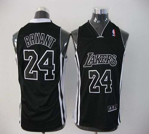 Lakers #24 Kobe Bryant Black Shadow Stitched Youth NBA Jersey