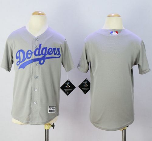 Dodgers Blank Grey Cool Base Stitched Youth MLB Jersey