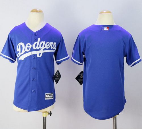Dodgers Blank Blue Cool Base Stitched Youth MLB Jersey