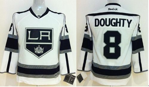 Kings #8 Drew Doughty White Road Stitched Youth NHL Jersey