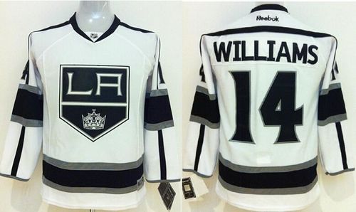 Kings #14 Justin Williams White Road Stitched Youth NHL Jersey