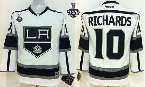 Kings #10 Mike Richards White Road 2014 Stanley Cup Finals Stitched Youth NHL Jersey