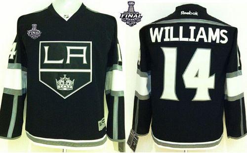 Kings #14 Justin Williams Black Home 2014 Stanley Cup Finals Stitched Youth NHL Jersey