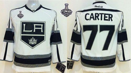 Kings #77 Jeff Carter White Road 2014 Stanley Cup Finals Stitched Youth NHL Jersey