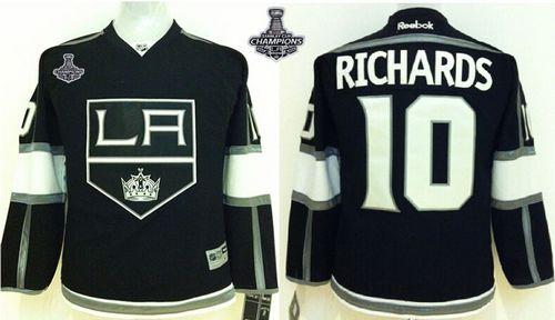 Kings #10 Mike Richards Black Home 2014 Stanley Cup Champions Stitched Youth NHL Jersey