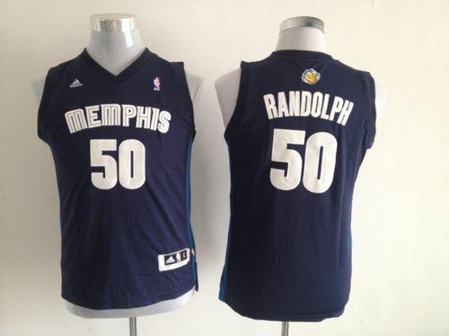 Grizzlies #50 Zach Randolph Dark Blue Stitched Youth NBA Jersey