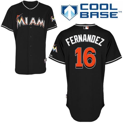 Marlins #16 Jose Fernandez Black Cool Base Stitched Youth MLB Jersey