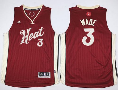Heat #3 Dwyane Wade Red 2015-2016 Christmas Day Stitched Youth NBA Jersey