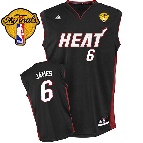 Heat Finals Patch #6 LeBron James Black Stitched Youth NBA Jersey