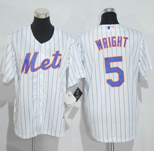 Mets #5 David Wright White(Blue Strip) Home Cool Base Stitched Youth MLB Jersey