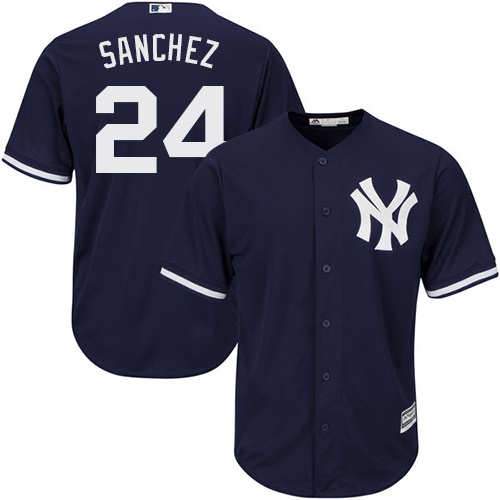 Yankees #24 Gary Sanchez Navy Blue Alternate Stitched Youth MLB Jersey