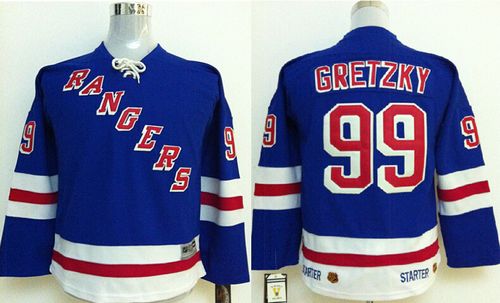 Rangers #99 Wayne Gretzky Stitched Blue Youth NHL Jersey