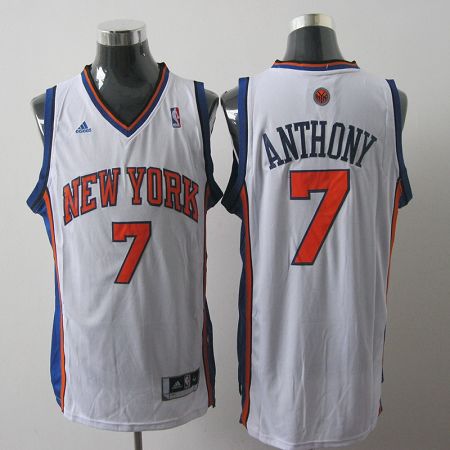 Knicks #7 Carmelo Anthony White Stitched Youth NBA Jersey
