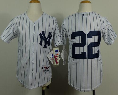 Yankees #22 Jacoby Ellsbury White Stitched Youth MLB Jersey