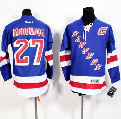 Rangers #27 Ryan McDonagh Blue Home Stitched Youth NHL Jersey