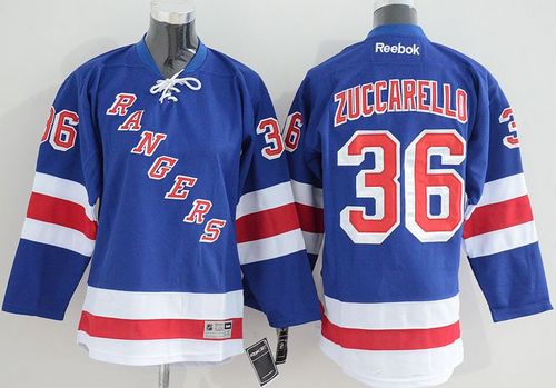 Rangers #36 Mats Zuccarello Blue Home Stitched Youth NHL Jersey