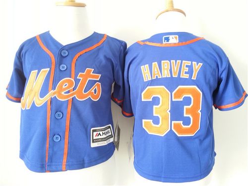 Toddler Mets #33 Matt Harvey Blue Alternate Home Cool Base Stitched MLB Jersey