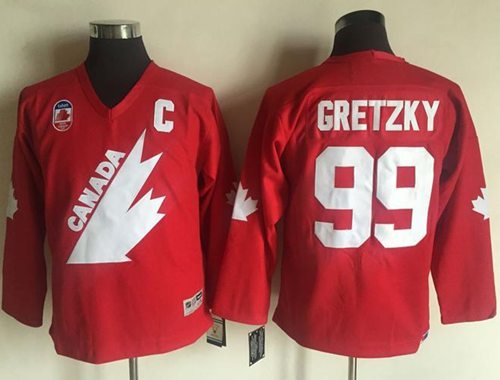 Team Canada #99 Wayne Gretzky Red CCM Throwback 1991 Stitched Youth NHL Jersey