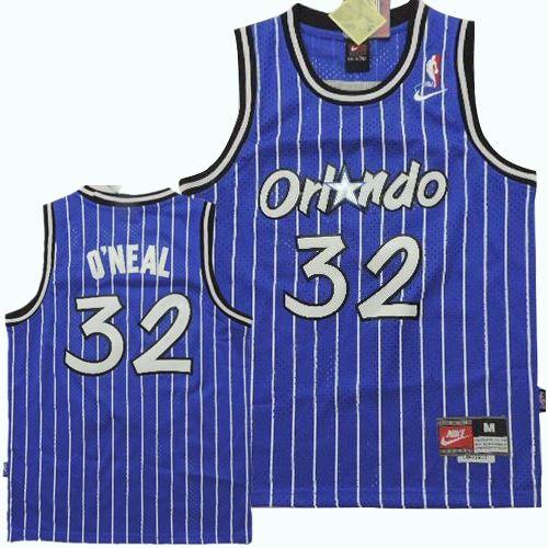 Magic #32 Shaquille O'Neal Blue Nike Throwback Stitched Youth NBA Jersey